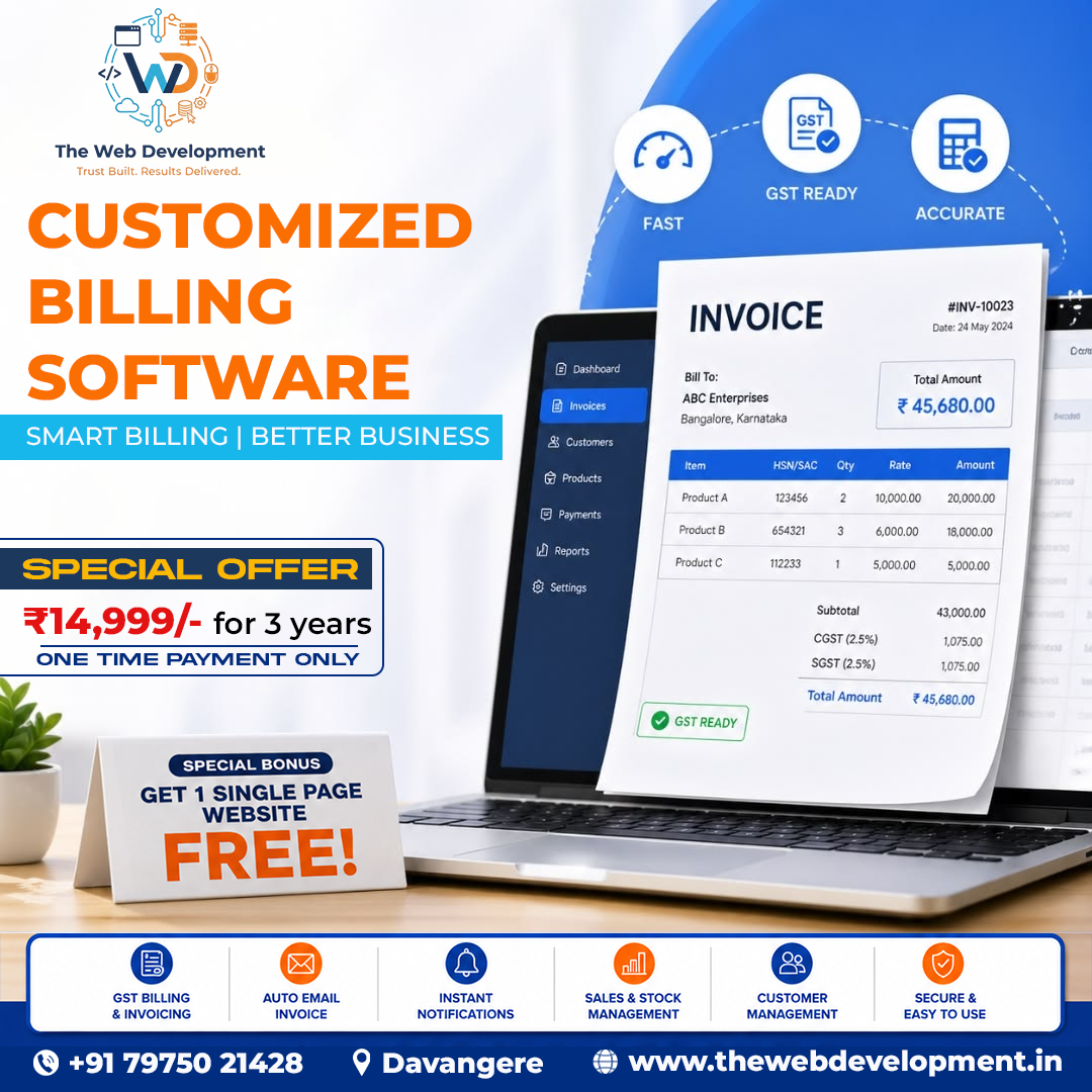 Customized Billing Software in Davangere